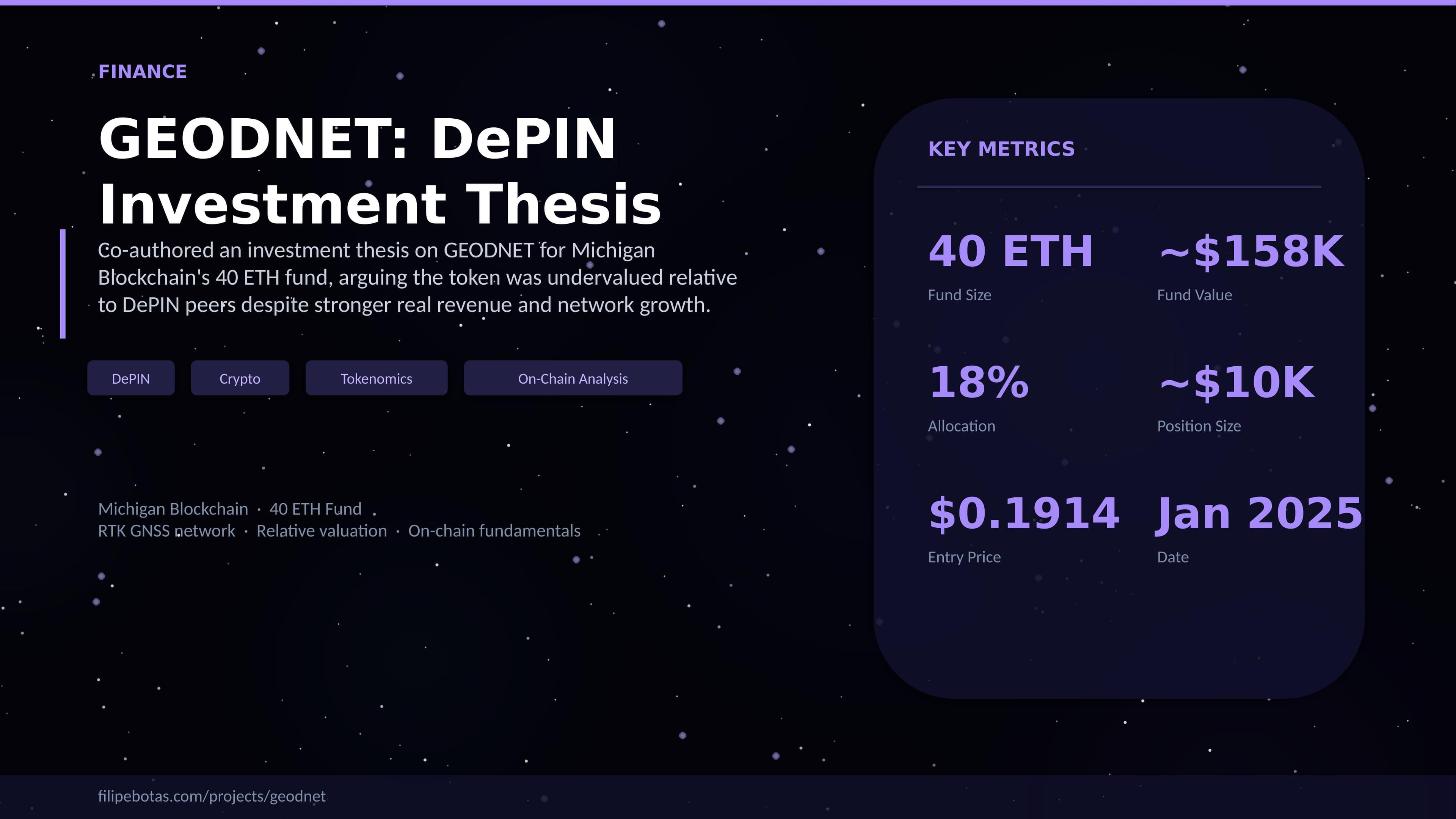 GEODNET investment thesis project display slide